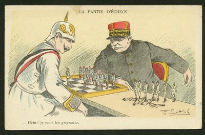 Ansichtkaart, Satirisch in kleuren: Hein! I Snack You - Oorlog van 14-18, Duitsland Pruisen - Willem II, Joffre, Soldaten Illustratie door Gottlob (1873-1935) door Fernand Louis Gottlob