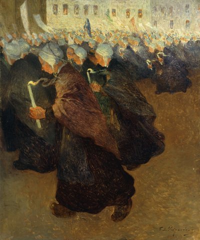Nachtprocessie in Bretagne door Fernand Loyen du Puigaudeau