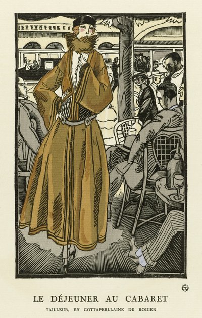Le Dejeuner au Cabaret, pub. 1921 door Fernand Siméon