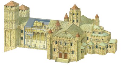 Santiago de Compostela Romaanse Kathedraal. Reconstructie. Spanje door Fernando Aznar Cenamor