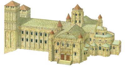 Santiago de Compostela Romaanse Kathedraal. Reconstructie. Spanje door Fernando Aznar Cenamor