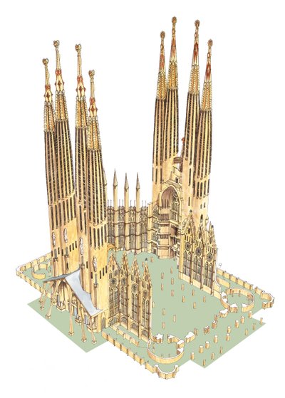 De Heilige Familie, Antonio Gaudi. Barcelona, Spanje door Fernando Aznar Cenamor