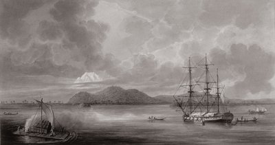 Uitzicht op Rio de Manila (lithografie) door Fernando Brambila