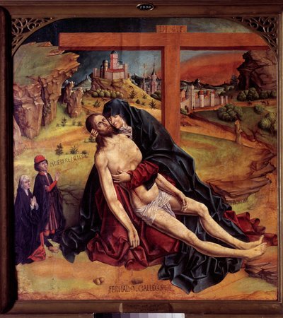Maagd van Medelijden (Pieta) (1470) Madrid, Prado Museum door Fernando Gallego