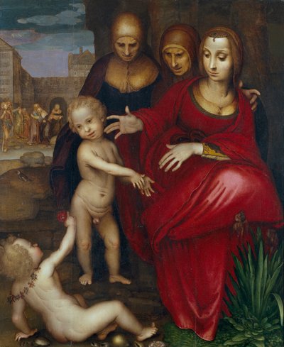 Sint Anna, de Maagd, Sint Elizabeth, Sint Johannes en het Christuskind door Fernando Yanez de Almedina