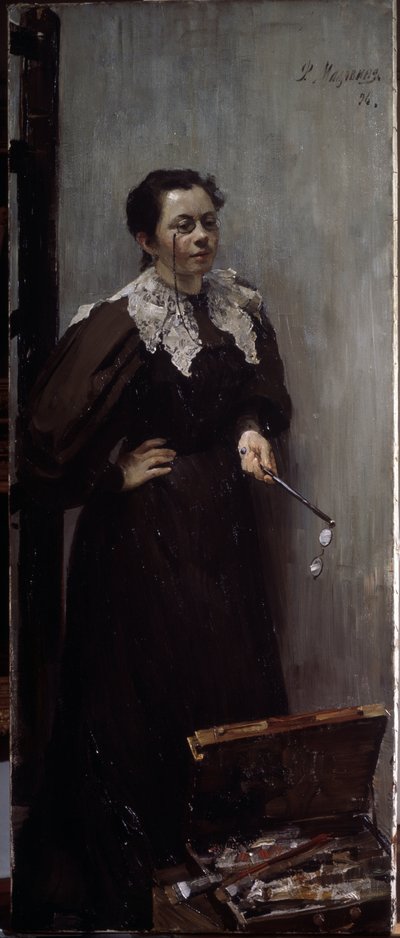 Portret van de kunstenaar Anna Ostroumova Lebedeva door Filipp Andreevich Maliavin