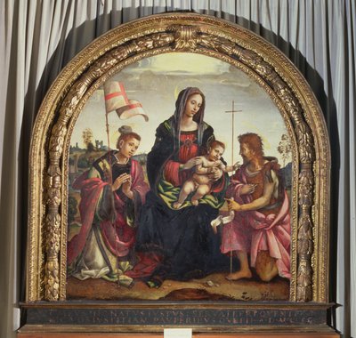 Madonna en Kind met Johannes de Doper en Stefanus door Filippino Lippi