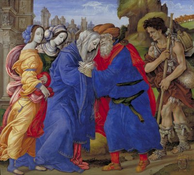 Ontmoeting van de heiligen Joachim en Anna bij de Gouden Poort, 1497 door Filippino Lippi
