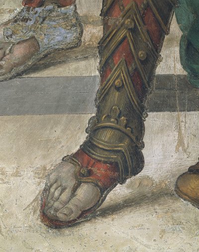Sint Filippus verdrijft de draak uit de tempel van Hieropolis door Filippino Lippi, detail (fresco) door Filippino Lippi