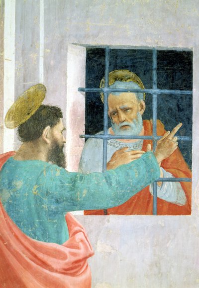 St. Peter bezocht in de gevangenis door St. Paul (detail) door Filippino Lippi