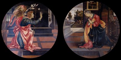 De Annunciatie, 1483-1484 door Filippino Lippi