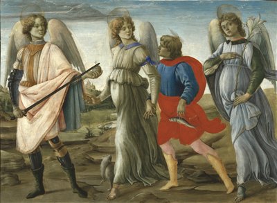 Drie Aartsengelen met Jonge Tobias, 1477-78 door Filippino Lippi