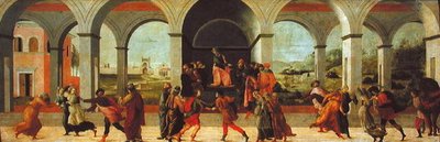 Drie Scènes uit de Geschiedenis van Virginia door Filippino Lippi