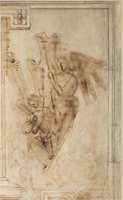 Twee Engelen die Fakkels Dragen door Filippino Lippi