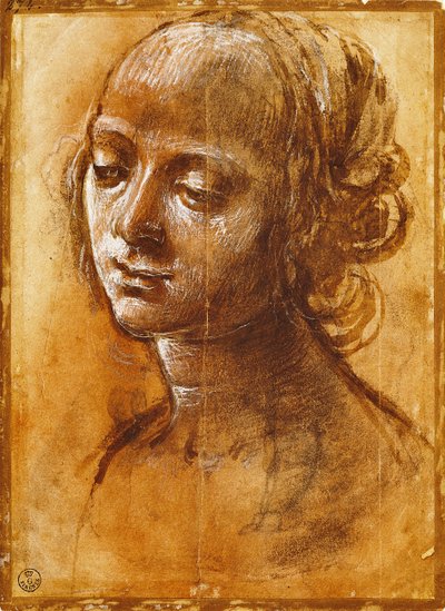 Vrouwelijke figuur, door Filippino Lippi (tekening) door Filippino Lippi
