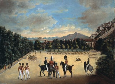 Britse troepen op parade bij een mediterrane post, mogelijk Corfu door Filippo Benucci