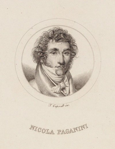 Portret van Niccolò Paganini 1782-1840, 1840 door Filippo Caporali
