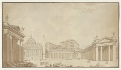 Gezicht op het Sint Pieterplein in Rome door Filippo Citaroni