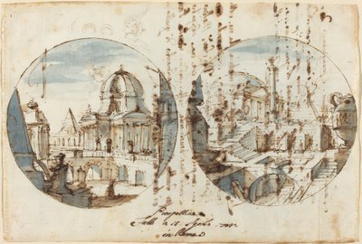 Architectonische fantasieën met tempels en piramides door Filippo Juvarra