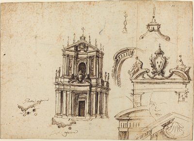 Studies voor de Gevel van Santa Cristina door Filippo Juvarra