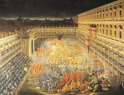 Festival ter ere van Koningin Christina (1626-89) van Zweden in het Palazzo Barberini door Filippo Lauri