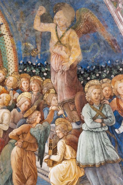 Engelen (detail van Kroning van Maria) door Filippo Lippi
