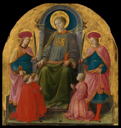 Sint Laurentius op de Troon met Heiligen en Schenkers door Filippo Lippi