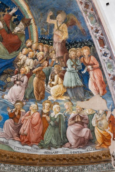 Heiligen en engelen (detail) door Filippo Lippi