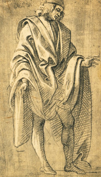 Studie van mannelijk menselijk figuur, potloodtekening door Filippo Lippi (ca. 1457-1504) door Filippo Lippi