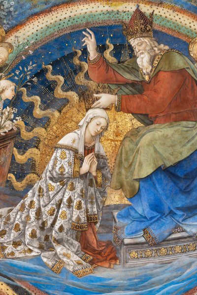 Maagd Maria en God, detail van de Kroning van Maria door Filippo Lippi