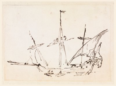 Tekening, Een zeilschip, 1770-1800 door Filippo Marchionni