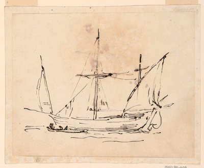 Tekening, Een zeilschip, 1770-1800 door Filippo Marchionni