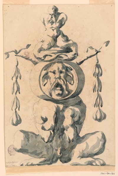 Tekening, Groteske figuur, 1550-1625 door Filippo Marchionni