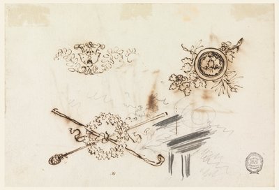 Studies van masten en ornamenten door Filippo Marchionni