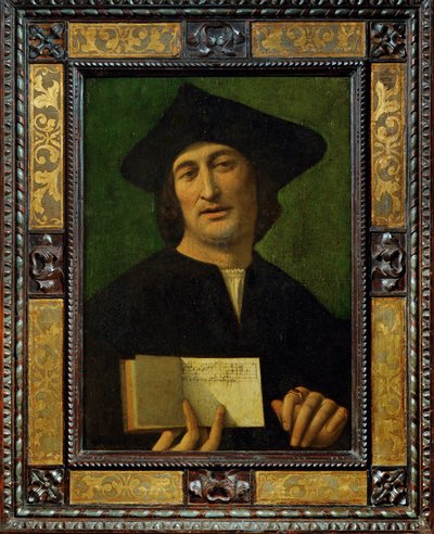 Portret van een muzikant door Filippo Mazzola or Mazzola dell