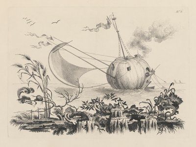Zucca che serve per barca da Pescare (Een pompoen gebruikt als vissersboot) door Filippo Morghen