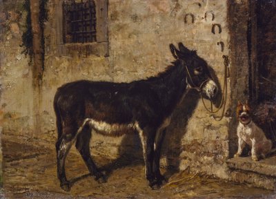 Bij de deur van het huis door Filippo Palizzi