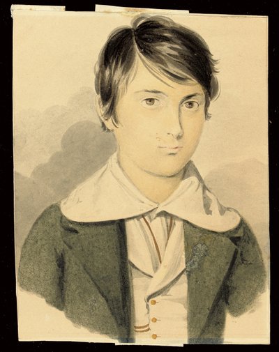 Een portret van Dante Gabriel Rossetti door Filippo Pistrucci