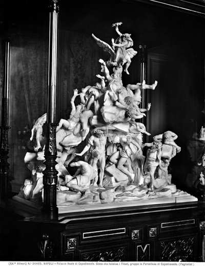 Jupiter die de Titanen met bliksem treft, c.1800-12 door Filippo Tagliolini