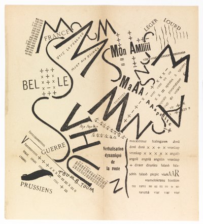 Parole consonanti vocali numeri in Libertà. I paroliberi Futuristi, 1915 door Filippo Tommaso Marinetti