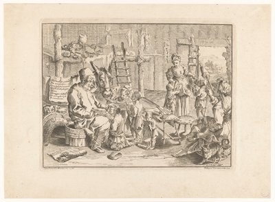 Pulcinella als schoolmeester door Filippo Vasconi