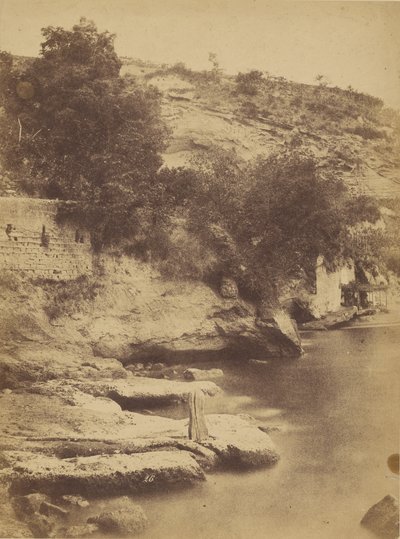 [Strand, Klif en Waterfrontcafé]. door Firmin Eugène Le Dien