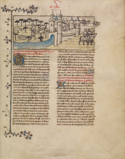 Romulus en Remus door First Master of the Bible historiale of Jean de Berry