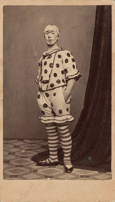 Portret van een clown,c. 1863 (foto) door Fisher Brothers