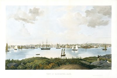 Uitzicht op Gloucester, Mass., ca. 1856 door Fitz Henry (attr.to) Lane