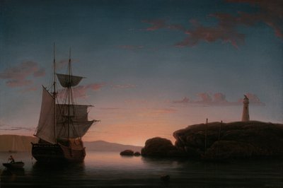Vuurtoren bij Camden, Maine door Fitz Henry Lane