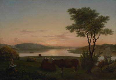 New England Inham met zelfportret door Fitz Henry Lane