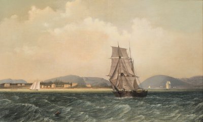 Voorbij Mt. Desert Island, Maine, 1850 door Fitz Henry Lane