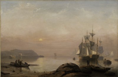 Zonsopgang door mist, 1852 door Fitz Henry Lane