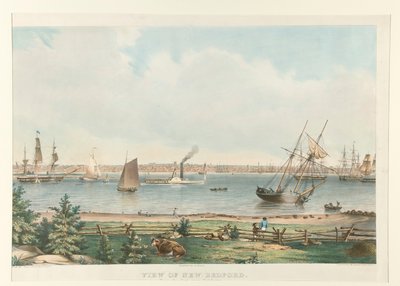 Uitzicht op New Bedford. Vanaf het fort bij Fairhaven door Fitz Henry Lane